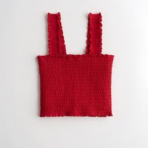 Red Scrunch Tank Top